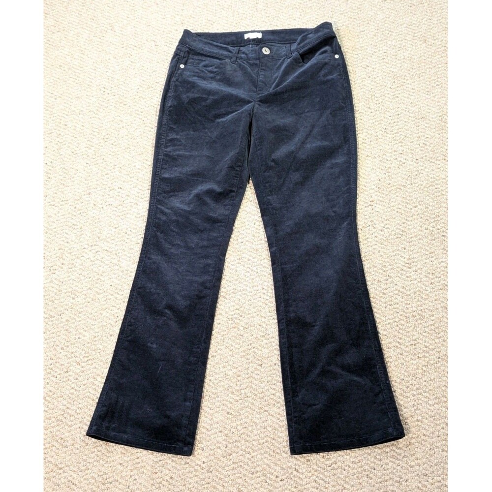 J Jill Corduroy Pants Women 4P Navy Blue Straight Stretch Casual